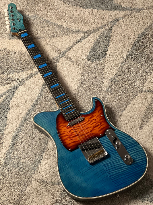 Dhatarattha Custom DTL Flame in Pacific Jeans Blue with Rosewood FB