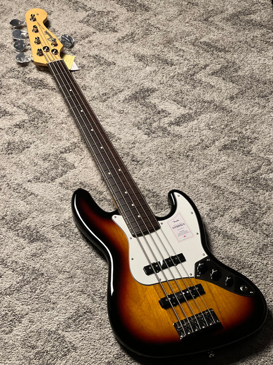 กีต้าร์ Fender Japan Hybrid II Jazz Bass V พร้อม RW FB สี Sunburst 3 สี