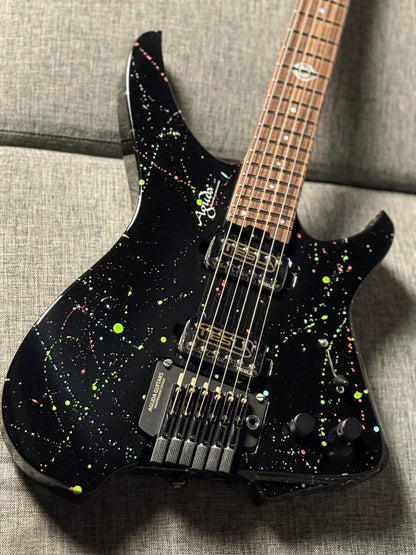 Aguda Black Hole in Black Splatter with Flame Maple Neck Nafiri Special Run