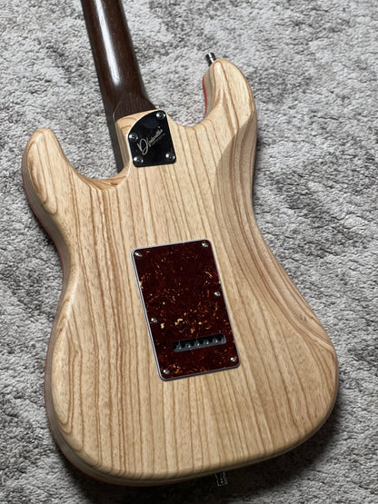 Dhatarattha Custom Classic DST HSS in Natural Ash with Rosewood Neck and Blooming Lilies Inlay