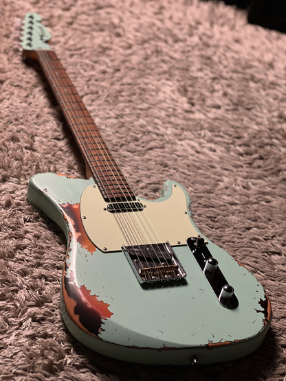 Dhatarattha Performance DTL in Surf Green Over Sunburst with RW FB and Nitrocellulose Lacquer Relic