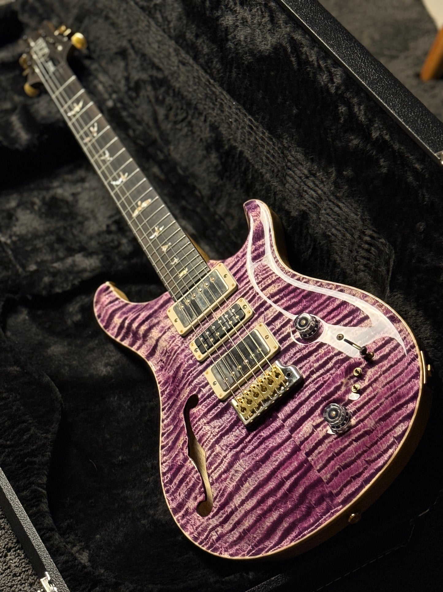 PRS Special 22 Semi-Hollow Wood Library 10-Top Korina Run in Faded Purple Jeans 210324544