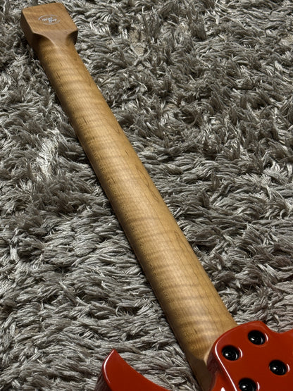 Aguda Musicboy Pro with Premium Roasted Flame Maple Neck in Capri Orange (B STOCK)