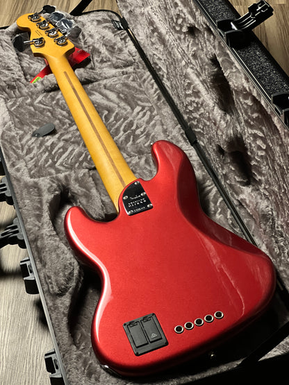 Fender American Ultra II Jazz Bass V Guitar with Maple FB in Sinister Red US24062970
