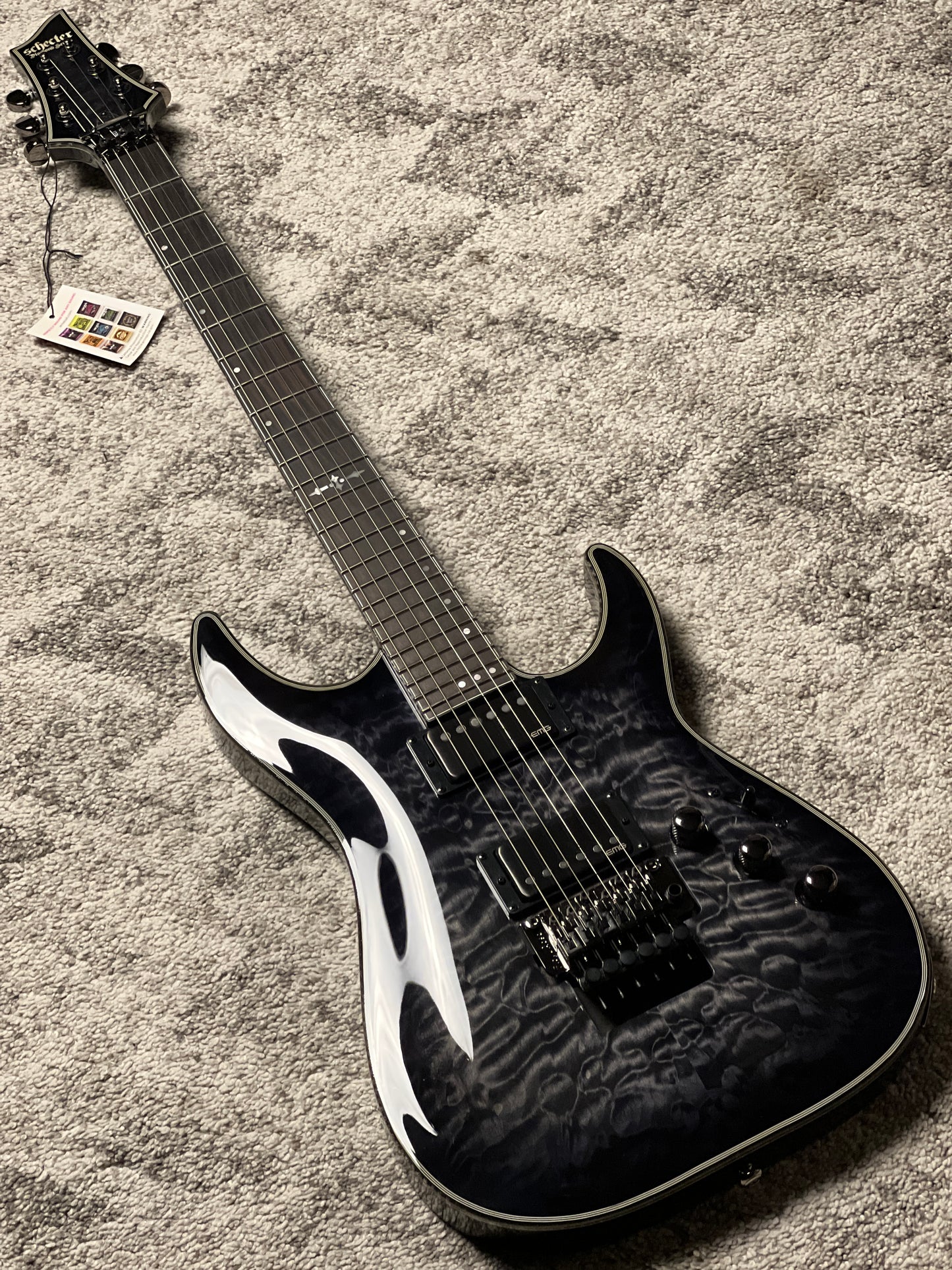 Schecter Hellraiser Hybrid C-1 FR TBB with Floyd Rose in Trans Black W23070013