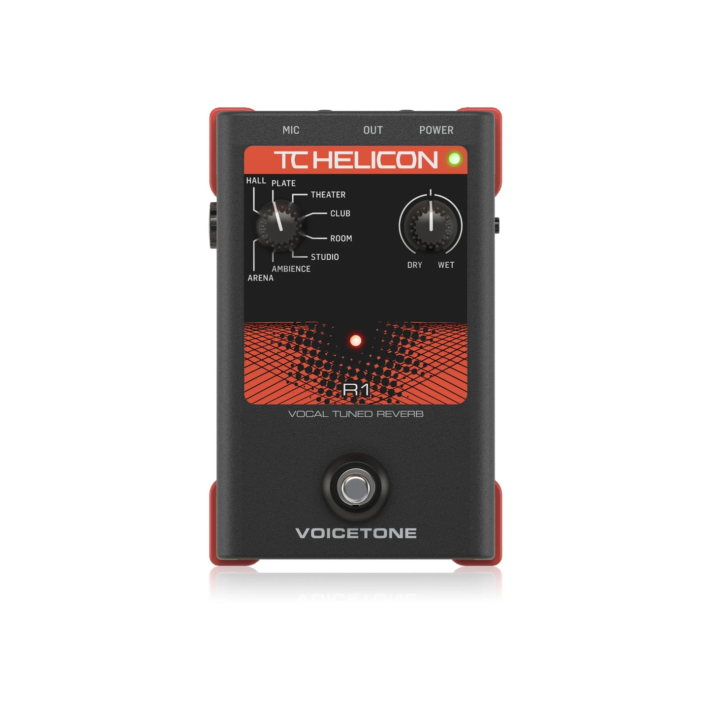 TC-Helicon VoiceTone R1 Reverb Vocal Effects Pedal, EU Plug