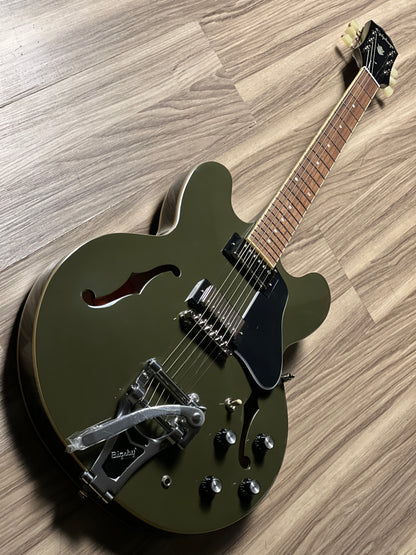 Epiphone ES-335 Bigsby in Olive Drab w/Premium GigBag