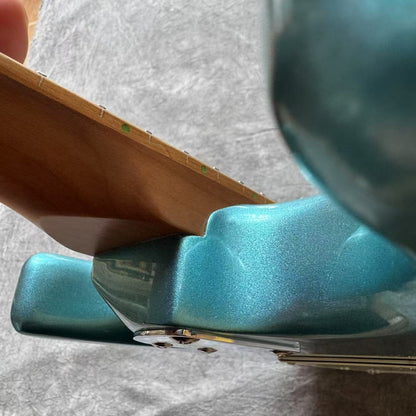 Dhatarattha Custom DST HSS in Ocean Turquoise Metallic with Roasted Maple FB and "Pacific Ocean" Inlay