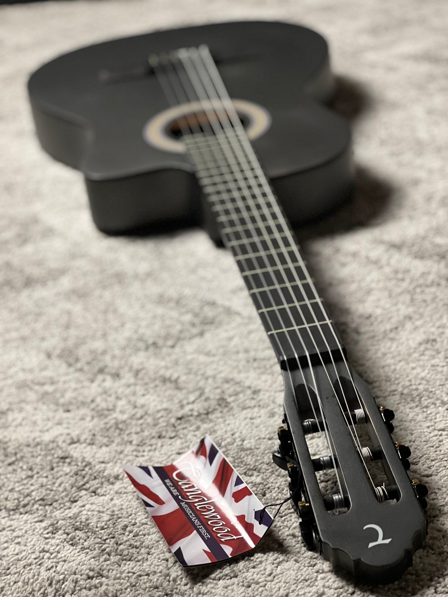 Tanglewood EMETCLE Enredo Madera Elegante Thinline Electro Classical Guitar in Metallic Grey Satin