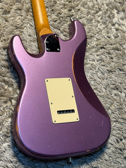 Dhatarattha Classic DST HSS in Violet Purple over Black Paisley with Rosewood FB and Nitrocellulose Lacquer Relic