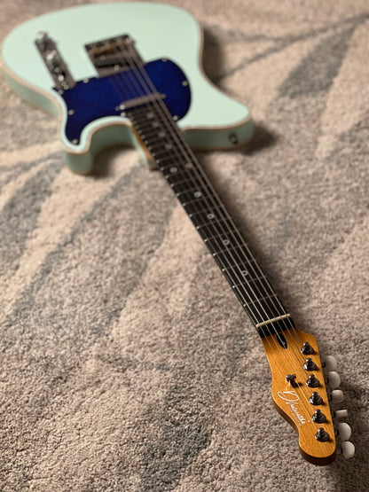 Dhatarattha Custom DTL in Sonic Blue with Rosewood FB and Blue Quilt Pickguard
