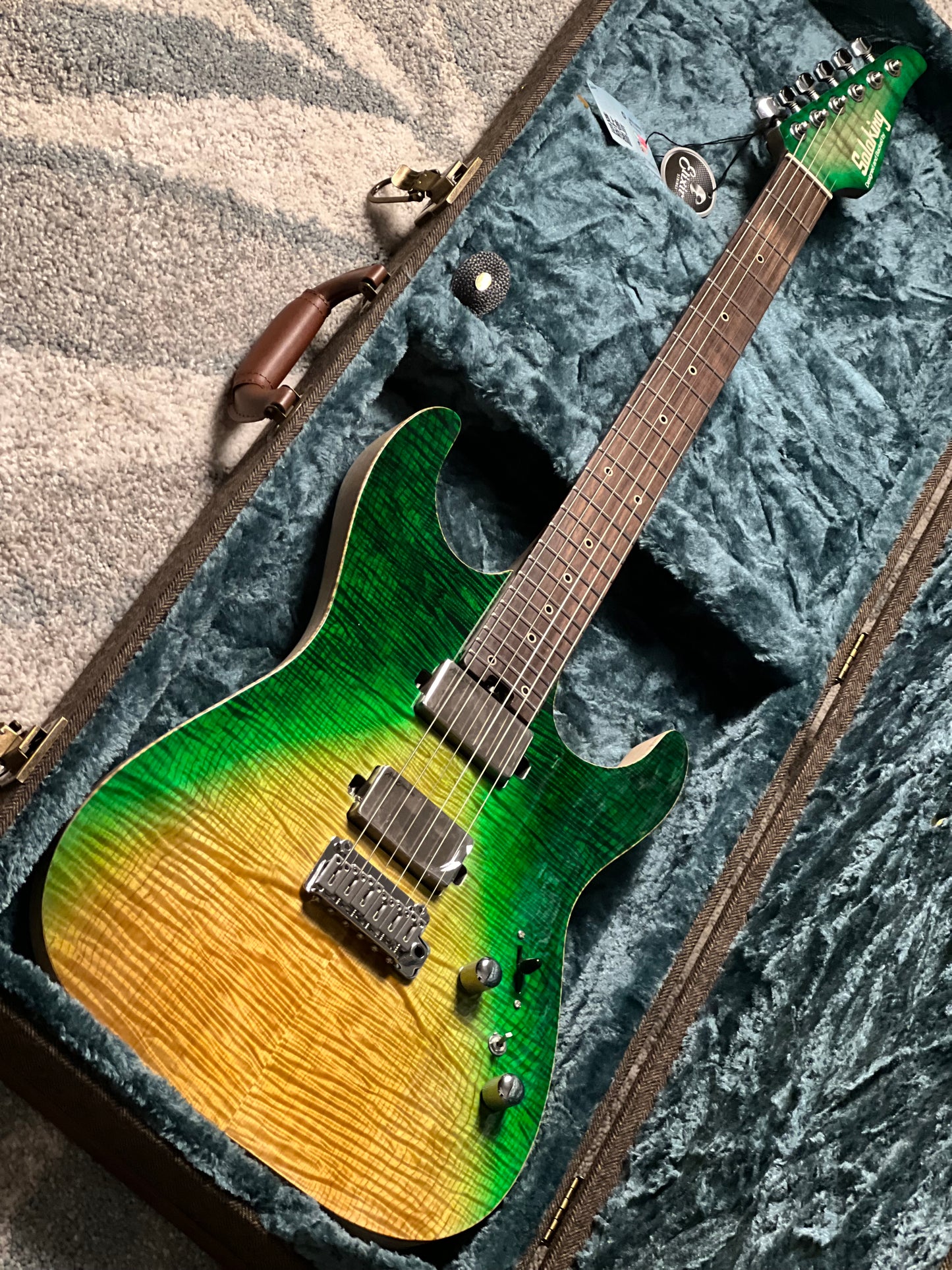 Soloking MS-1 Custom 24 HH FMT Elite in Gamma Green Wakesurf Satin with Hardshell Case
