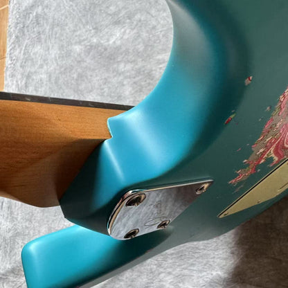 Dhatarattha Performance DST HSS in Ocean Turquoise over Pink Paisley with RW FB and Nitrocellulose Lacquer Relic