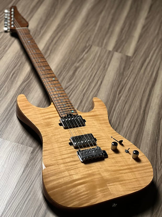 Soloking MS-1 Custom 24 HH Flat Top FMN Roasted Flame Maple Neck in Natural Gloss