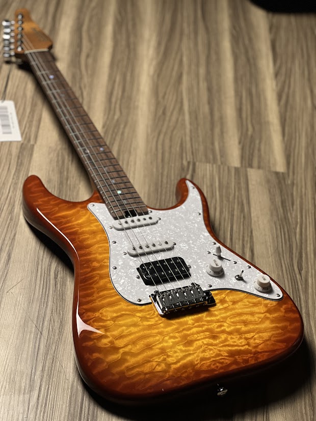 Soloking MS-1 Classic MKII in Aged Honeyburst with 5A Quilt Top Nafiri Special Run