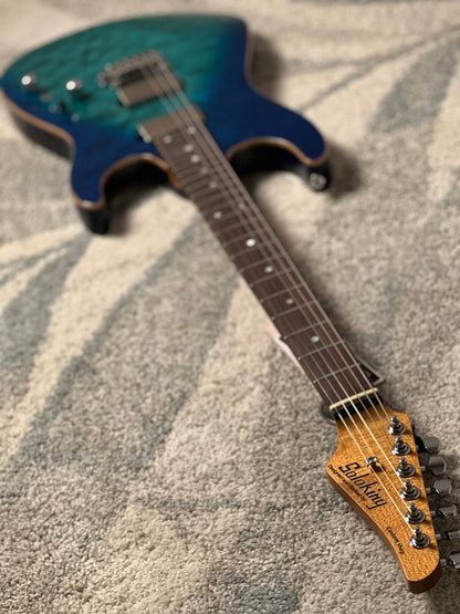 Soloking MS-1 Custom 24 HH Quilt with Rosewood FB in Blue Turquoise Wakesurf JESCAR
