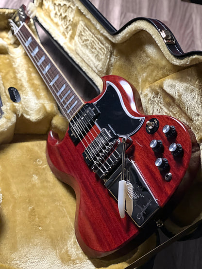 Epiphone 1964 SG Standard with Maestro Vibrola Reissu in Cherry Red w/Case