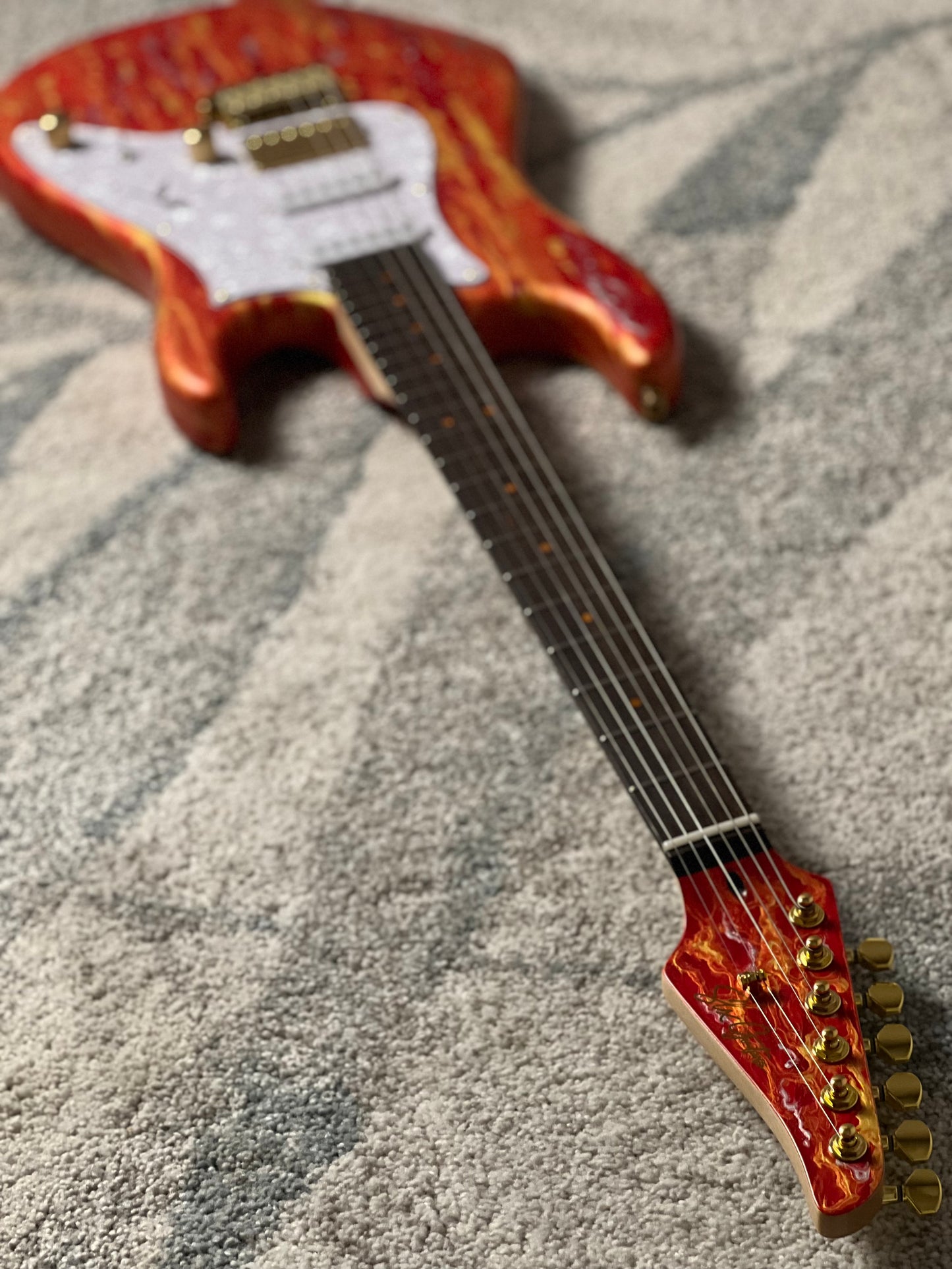 SLX X Dhatarattha Custom DST in Fire Shmear with Rosewood FB