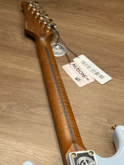 Soloking MS-1 FMN Artisan with Roasted Flame Maple Neck in Faded Sonic Blue JESCAR