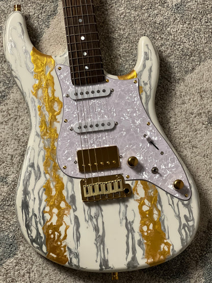SLX X Dhatarattha Custom DST in White Shmear with Rosewood FB