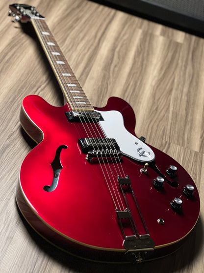 Epiphone Riviera ทรงกึ่งกลวงพร้อมท่อไอเสีย Frequensator สี Sparkling Burgundy 