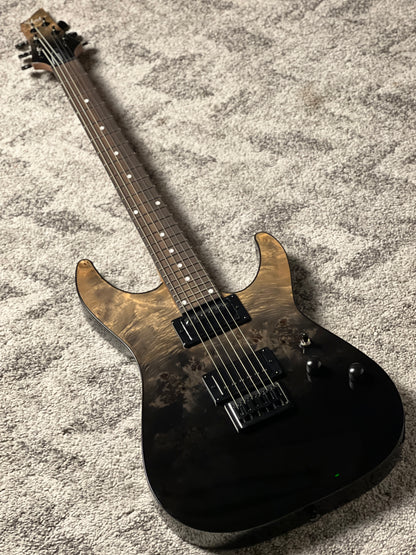 Schecter C-1 Standard in Black Fade Burst Burl