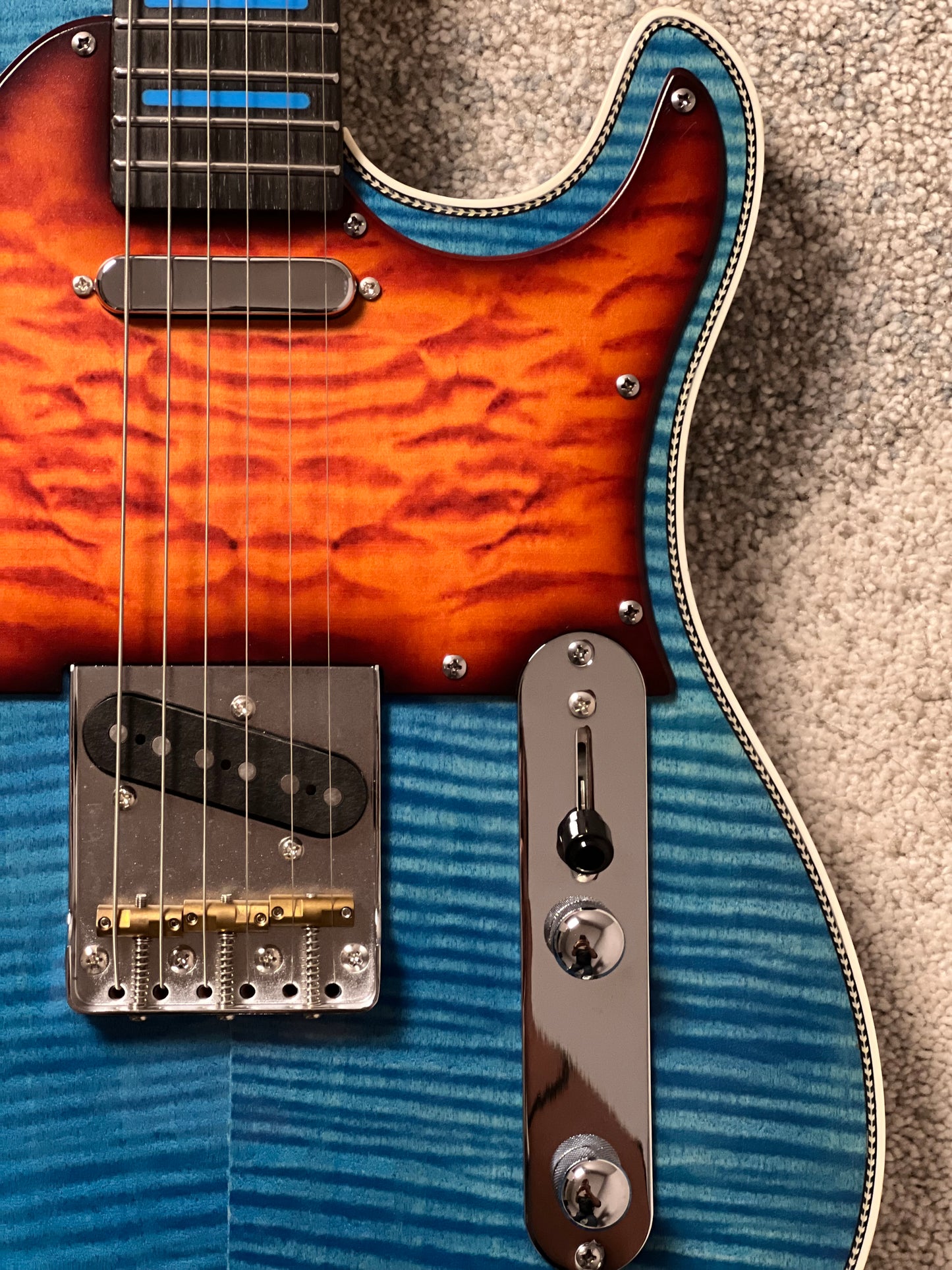 Dhatarattha Custom DTL Flame in Pacific Jeans Blue with Rosewood FB