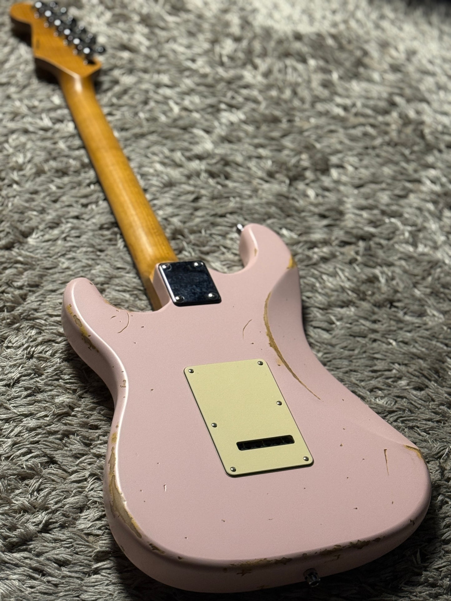 Dhatarattha Classic DST HSS in Faded Shell Pink over Purple Paisley with Rosewood FB and Nitrocellulose Lacquer Relic