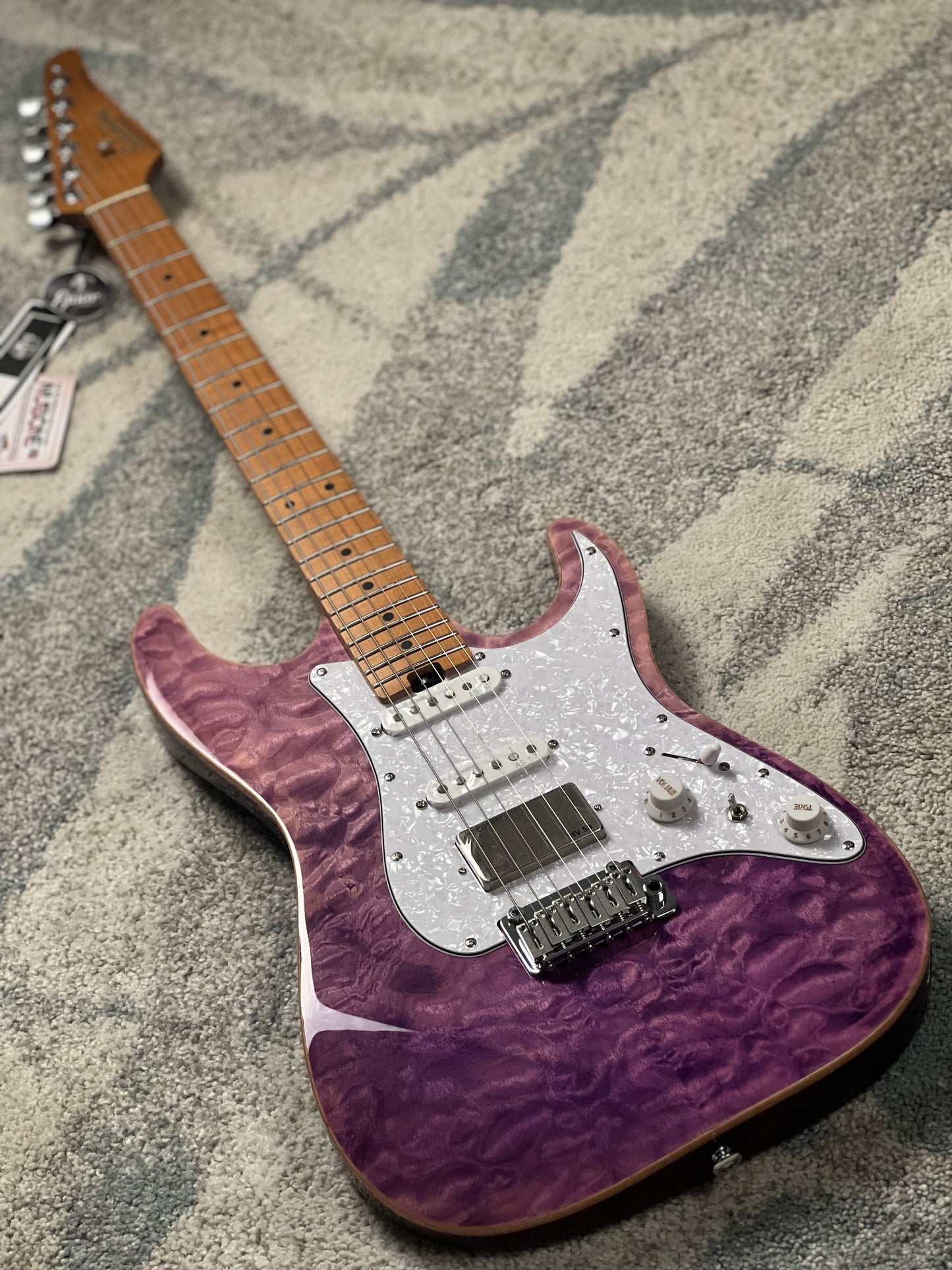 Soloking MS-1 Classic MKII Flat Top in Deep Purple Surf with 5A Quilt Top Nafiri Special Run