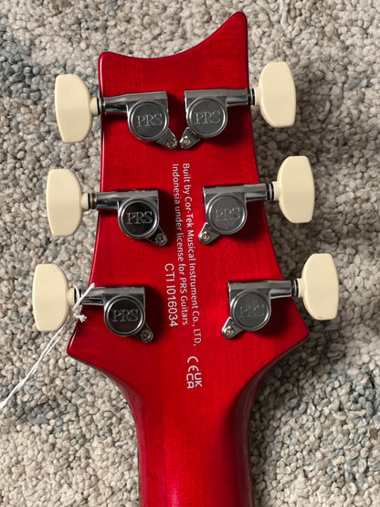 PRS SE Custom 24 Flame in Charcoal Cherry Burst