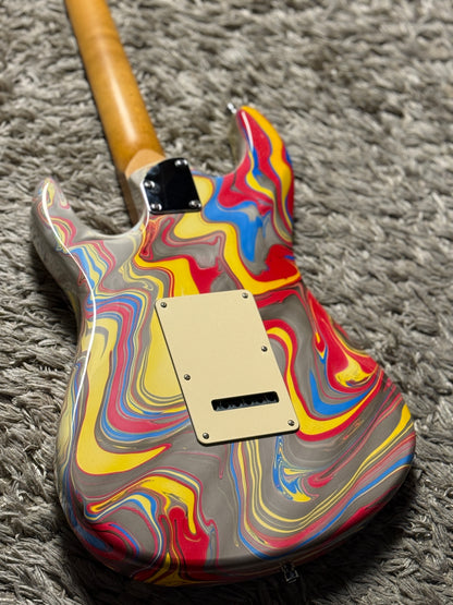 Dhatarattha Custom DST HSS in Grey Marble Swirl with Rosewood FB