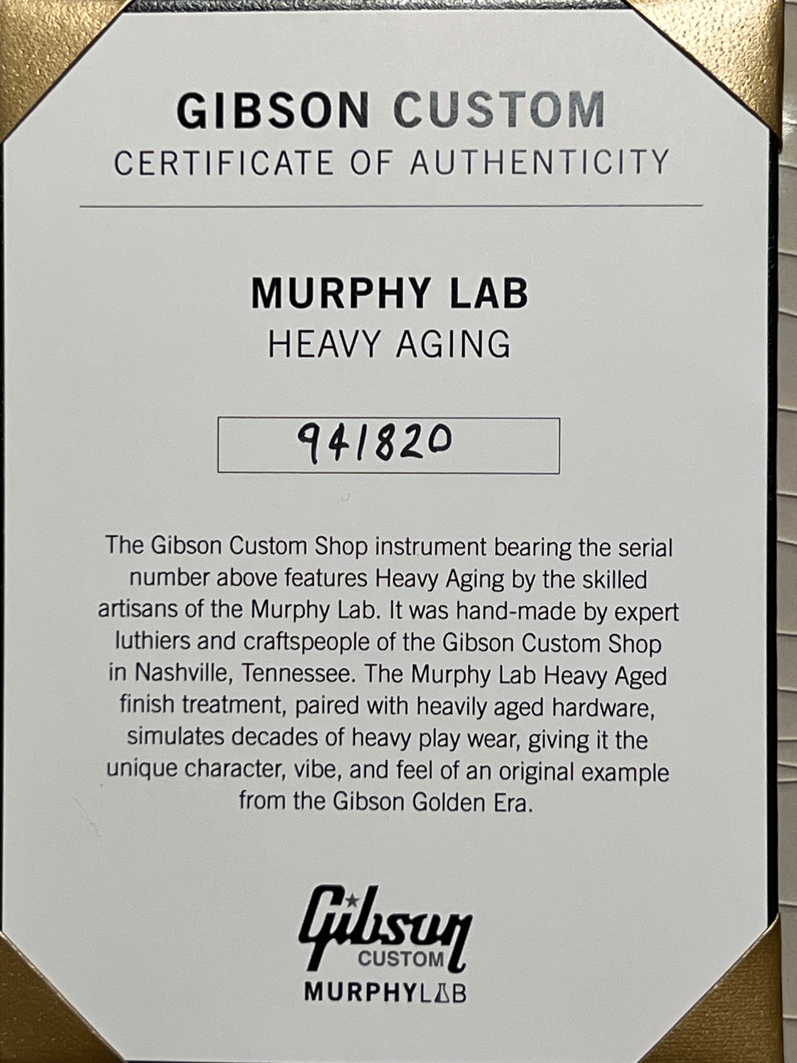 Gibson Custom 1959 Les Paul Standard Reissue Murphy Lab Heavy Aged