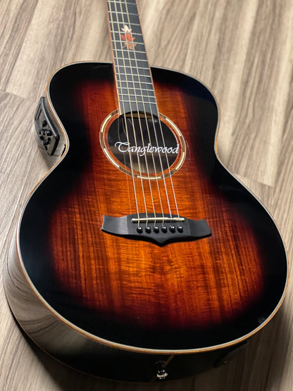 Tanglewood TWX1EK Winterleaf Exotic Mini Top Solid Spruce in Autumn Burst Gloss w/Bag