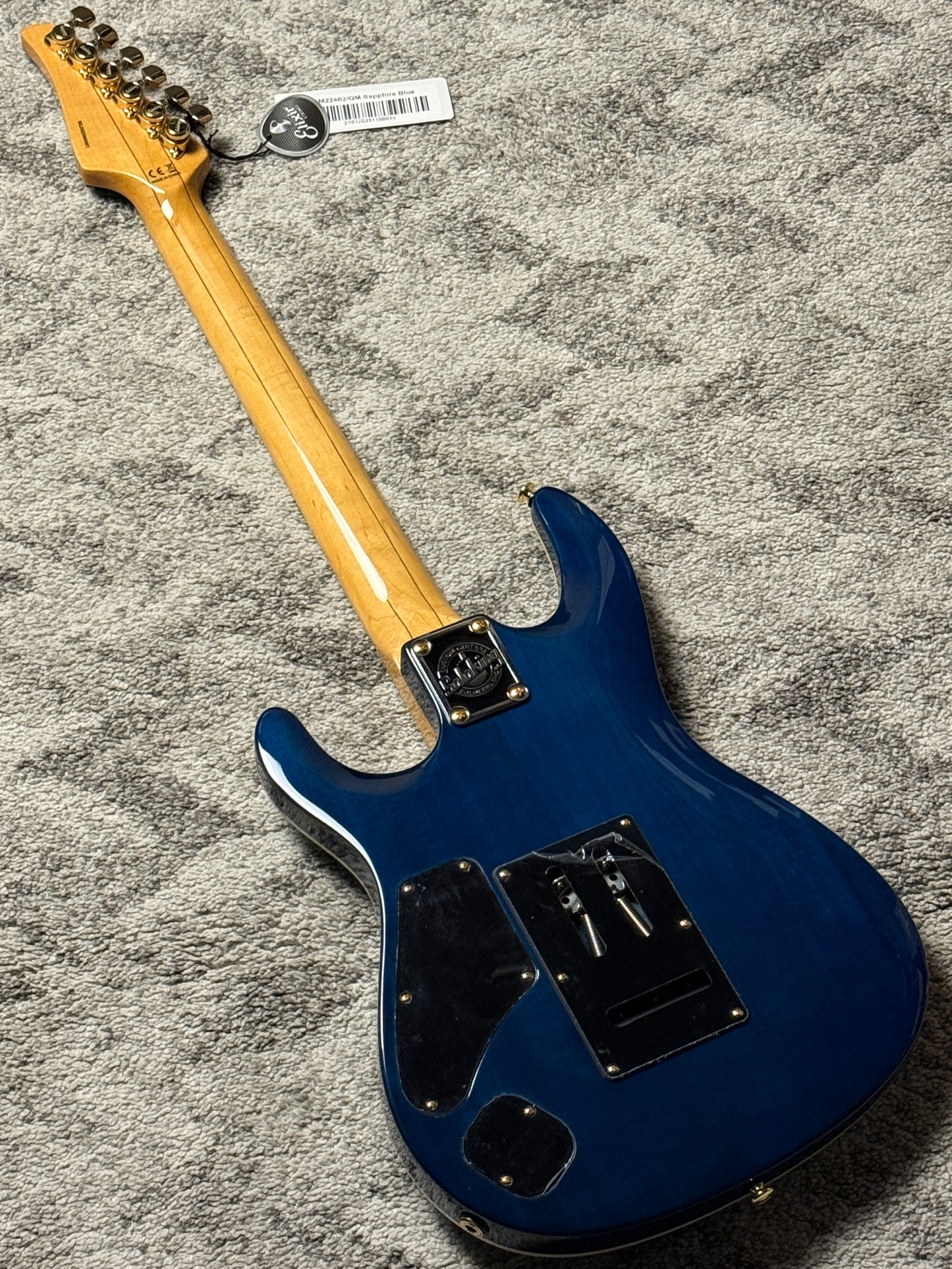 Soloking SM-22 HH QM Shredmaster with  Blue Tinted Maple FB in Trans Maldives Blue