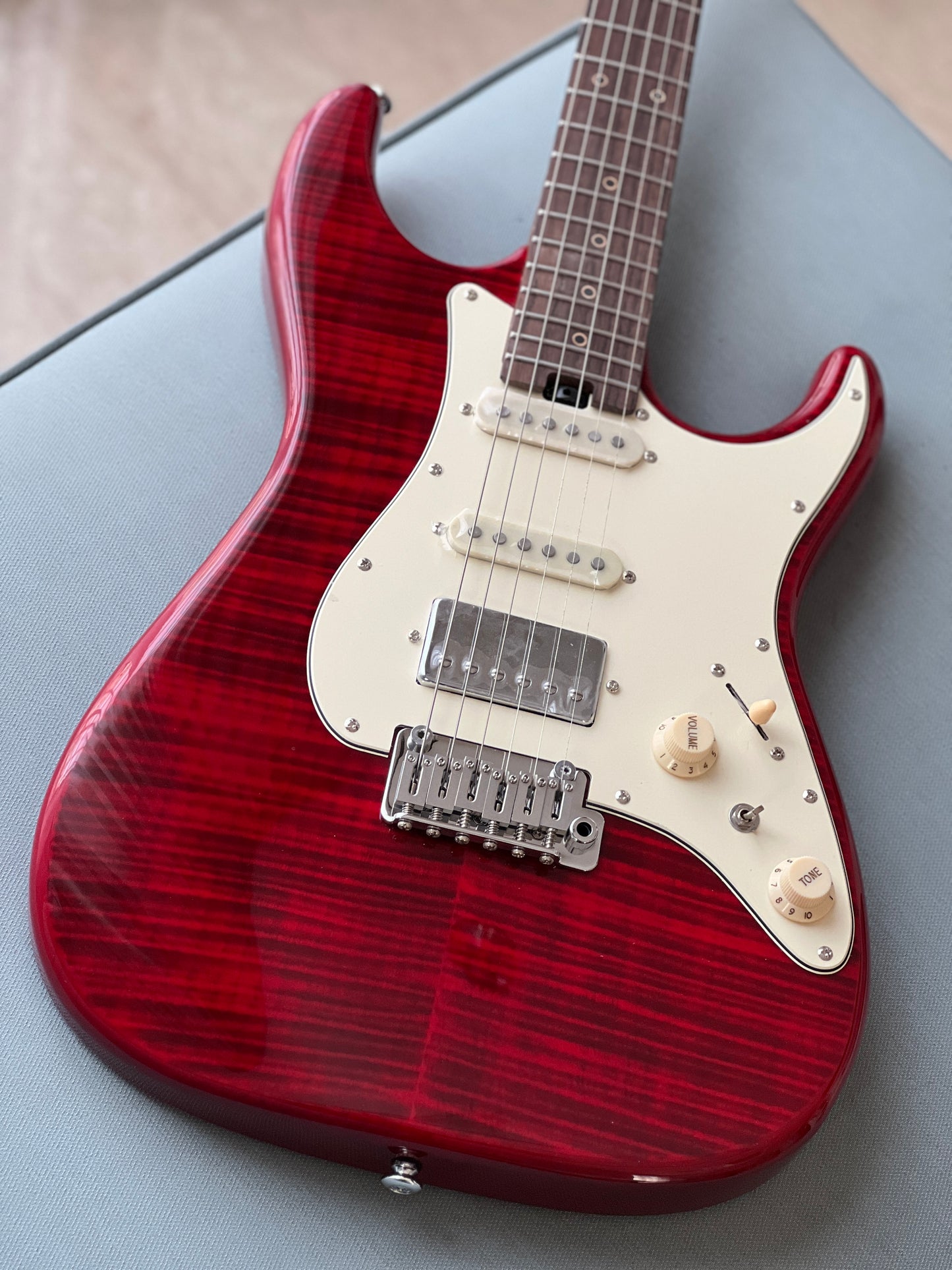 Soloking MS-11 Classic MKII in Transparent Red with Rosewood FB and 5A Flame Top Nafiri Special Run