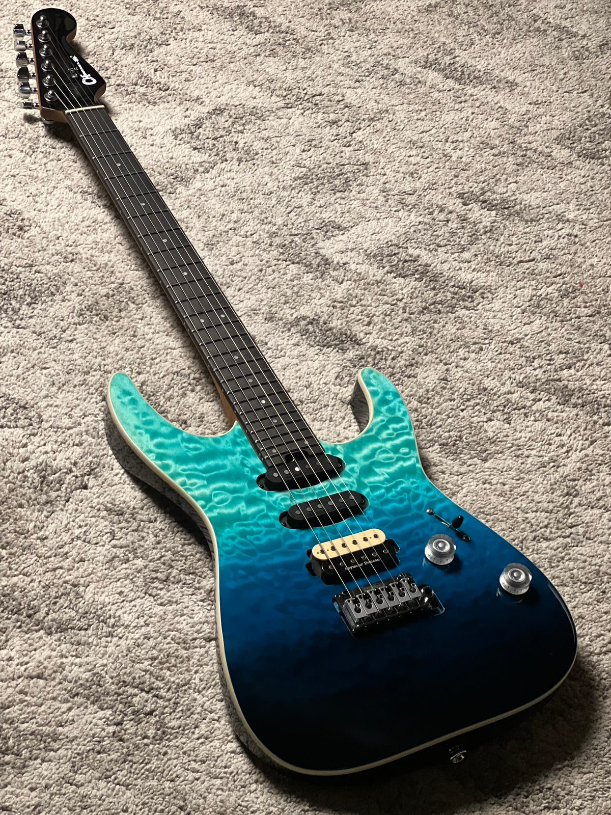 Charvel Pro-Mod Plus Dinky DK24 HSS QM in Blue Curaçao ICC2602200 (USED)