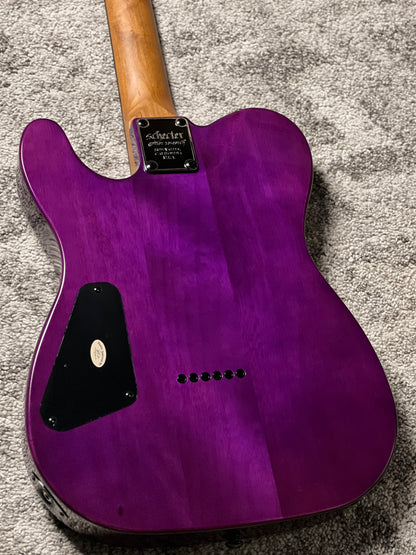 Schecter PT Standard in Black Purple Burst Burl