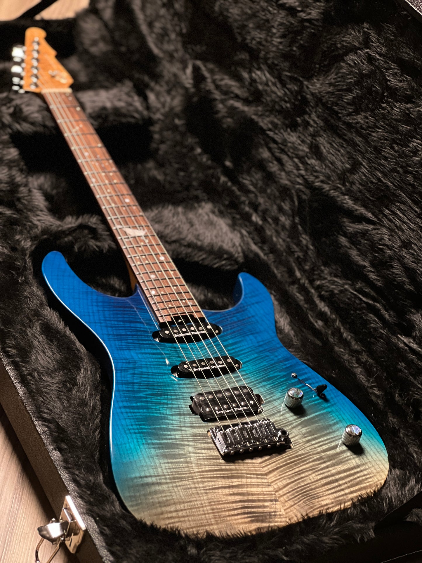 Shijie JF-PEGASUS 22 HSS Custom Shop in Transparent Blue Burst 2416