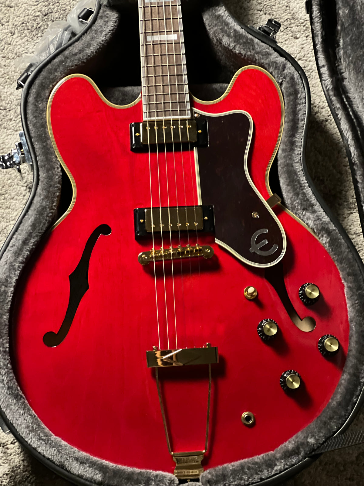 Epiphone Masterbilt Gem Archer Sheraton Electric Guitar in Cherry Red 26011512332
