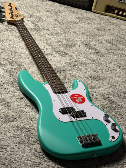 Squier Debut Series Precision Bass Guitar with Laurel FB in Sea Foam Green