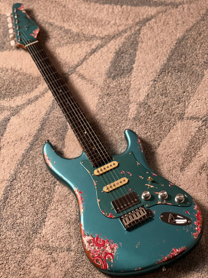 Dhatarattha Performance DST HSS in Ocean Turquoise over Pink Paisley with RW FB