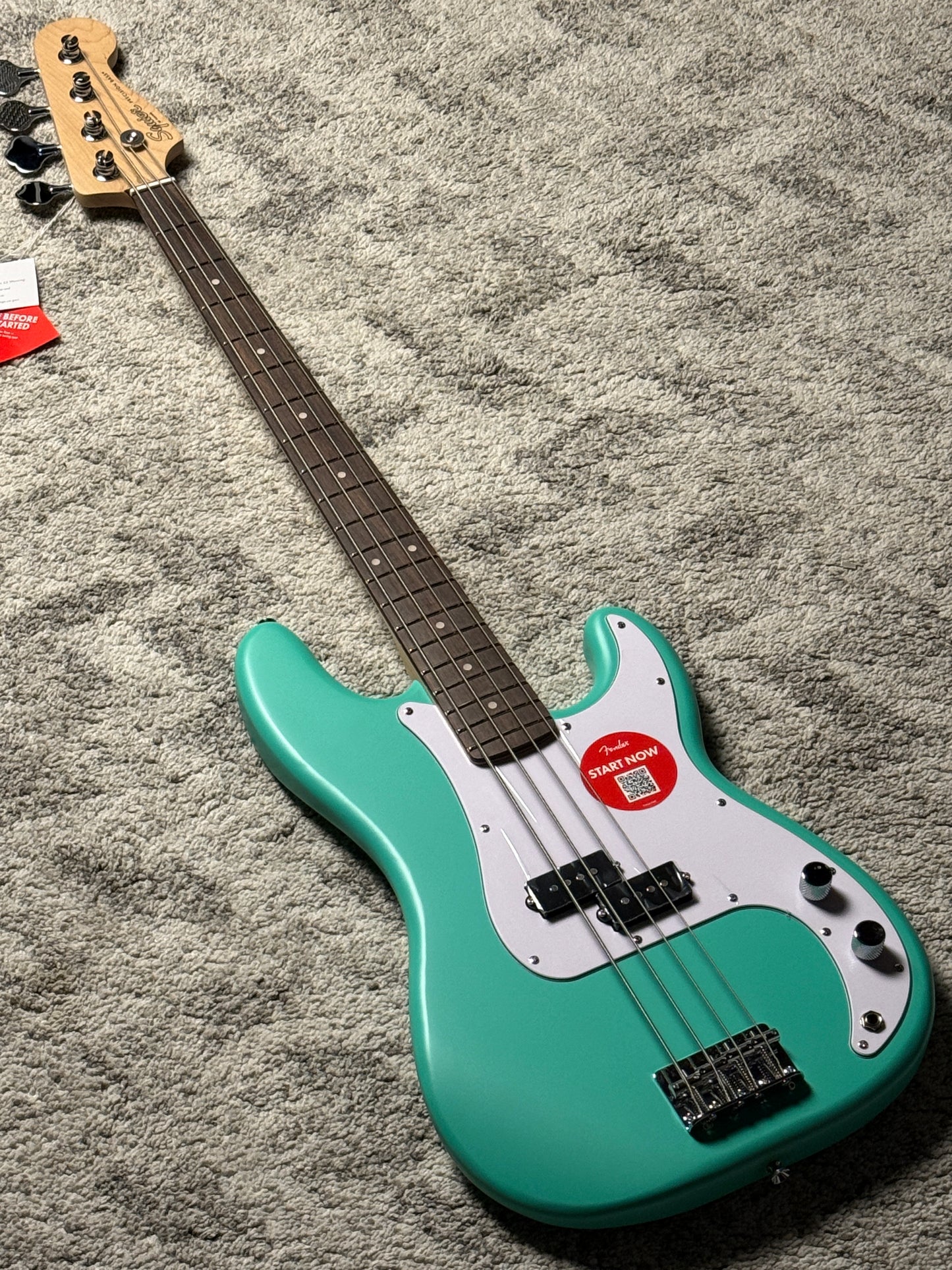 Squier Debut Series Precision Bass Guitar with Laurel FB in Sea Foam Green