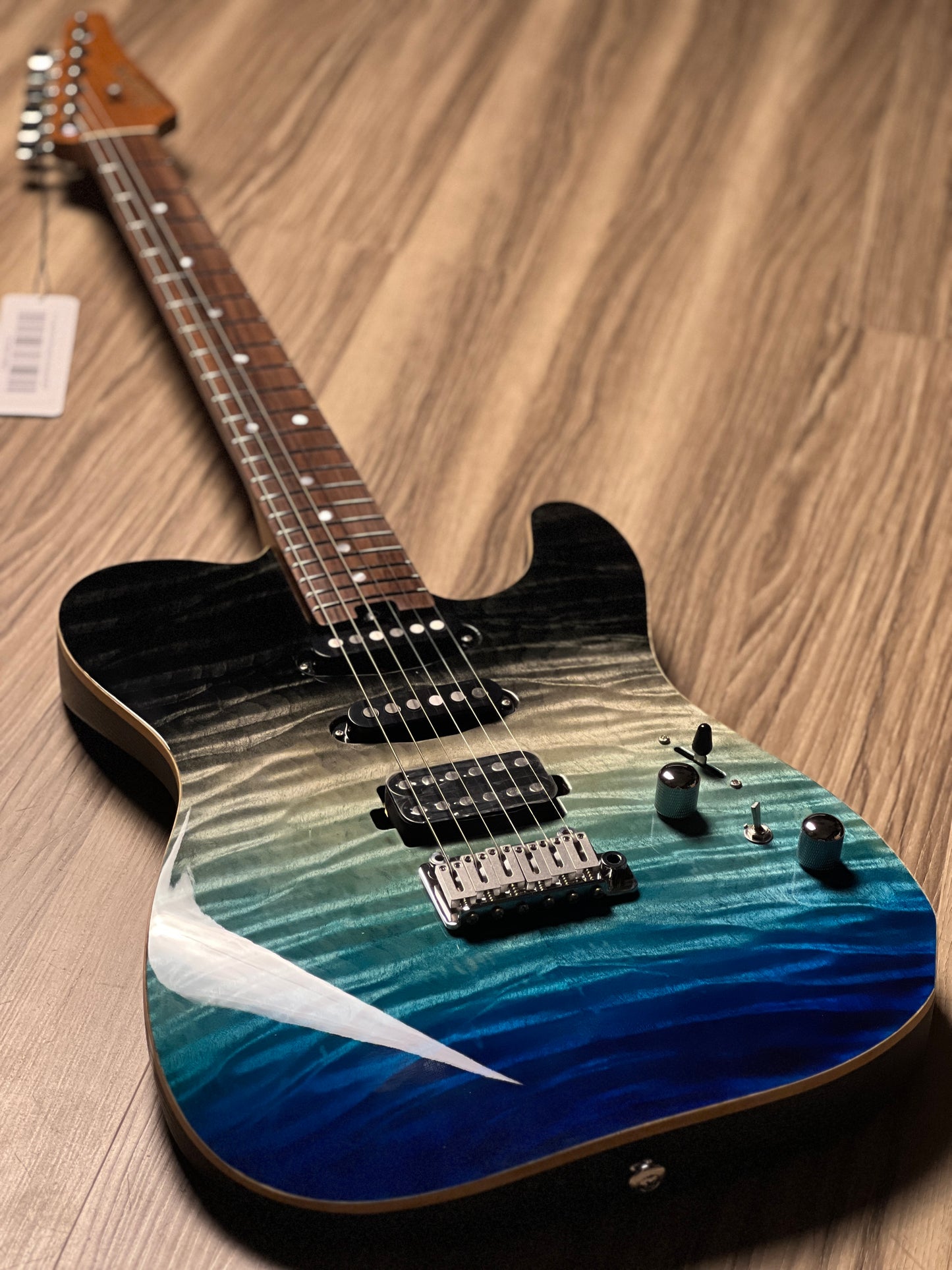 Soloking MT-1 Custom 22 HSS Quilt With Rosewood FB in Ocean Storm Double Wipeout JESCAR