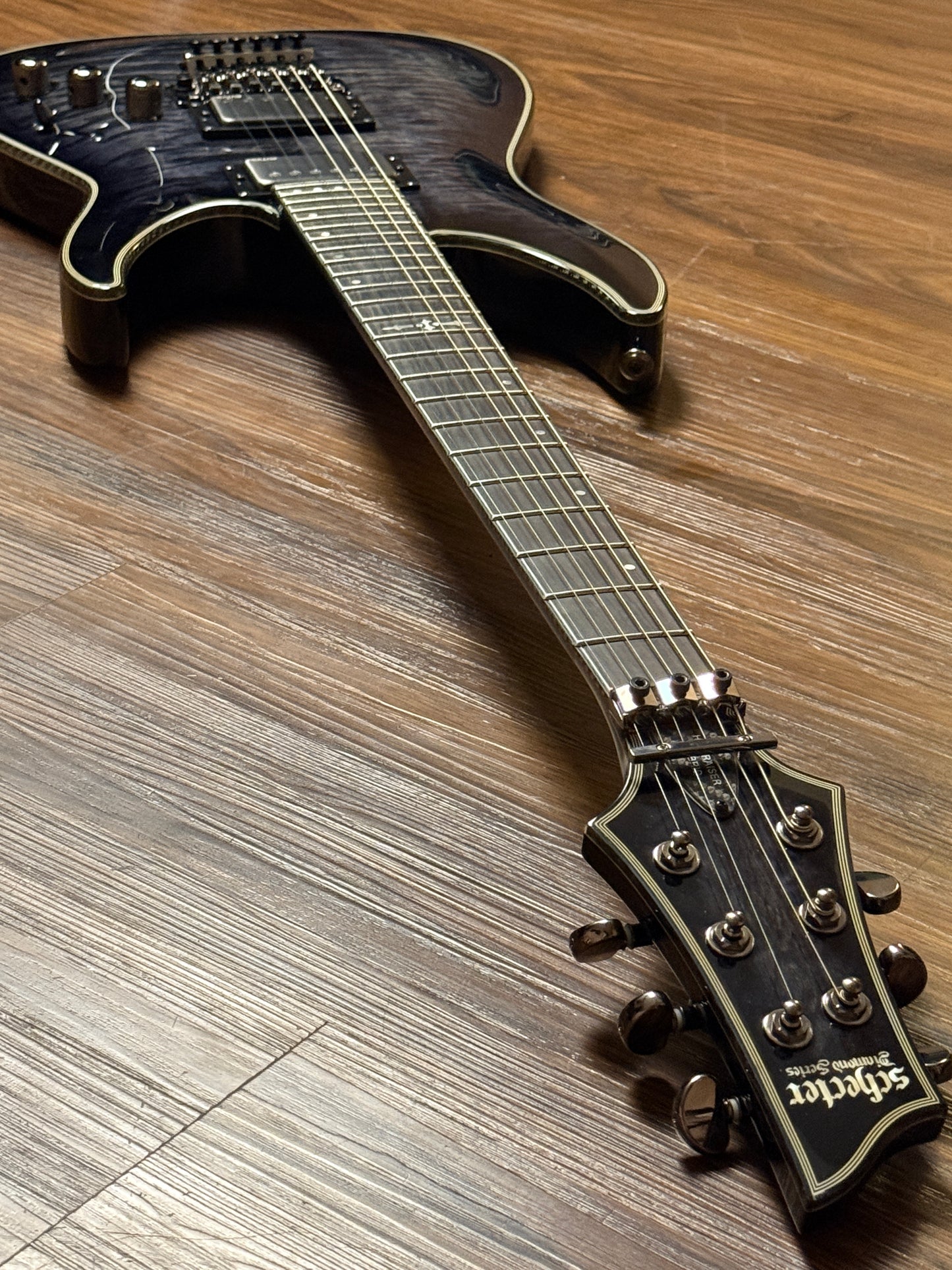 Schecter Hellraiser Hybrid C-1 FR TBB with Floyd Rose in Trans Black W23070015