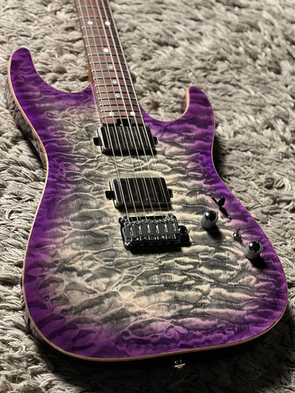 Soloking MS-1 Custom 24 HH Quilt with Rosewood FB in Charcoal Purple Burst Nafiri Special Run