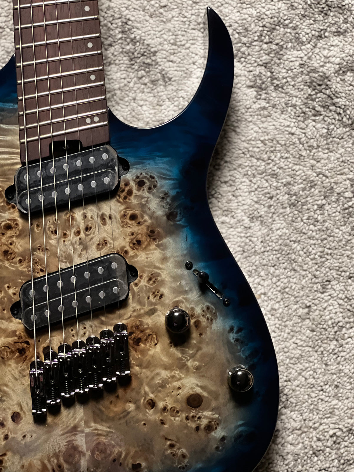 Ibanez RGMS7PB-CBS 7-String in Cosmic Blue Starburst