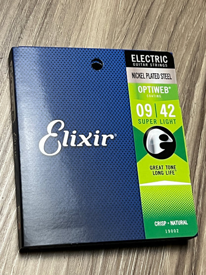 Elixir Strings Optiweb Electric Guitar Strings 19002 - .009-.042 Super