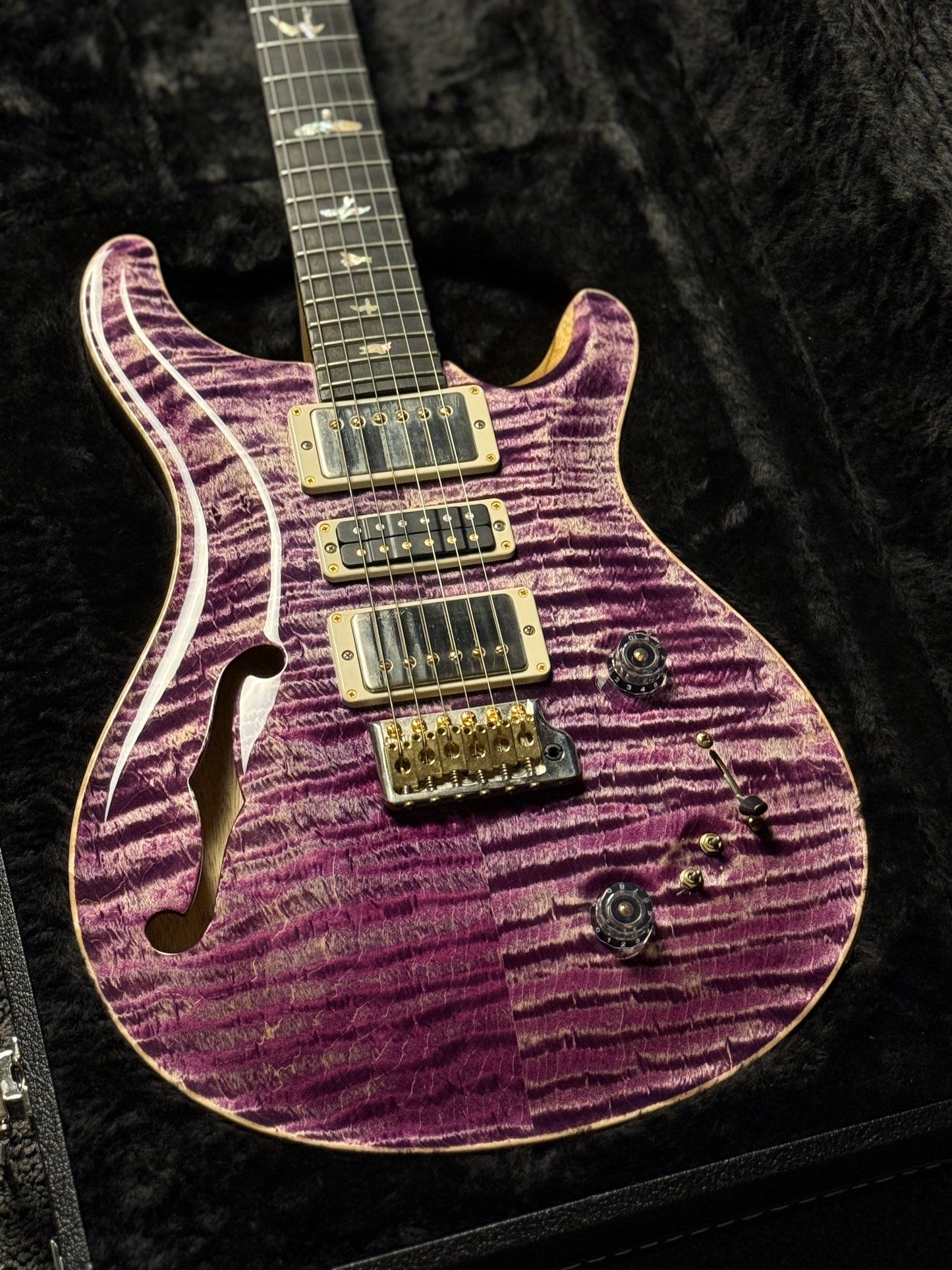 PRS Special 22 Semi-Hollow Wood Library 10-Top Korina Run in Faded Purple Jeans 210324544