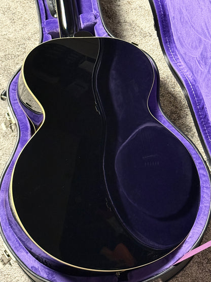 Epiphone J-180 LS Acoustic-electric with Hardshell Case in Ebony (Inspired by Gibson Custom)