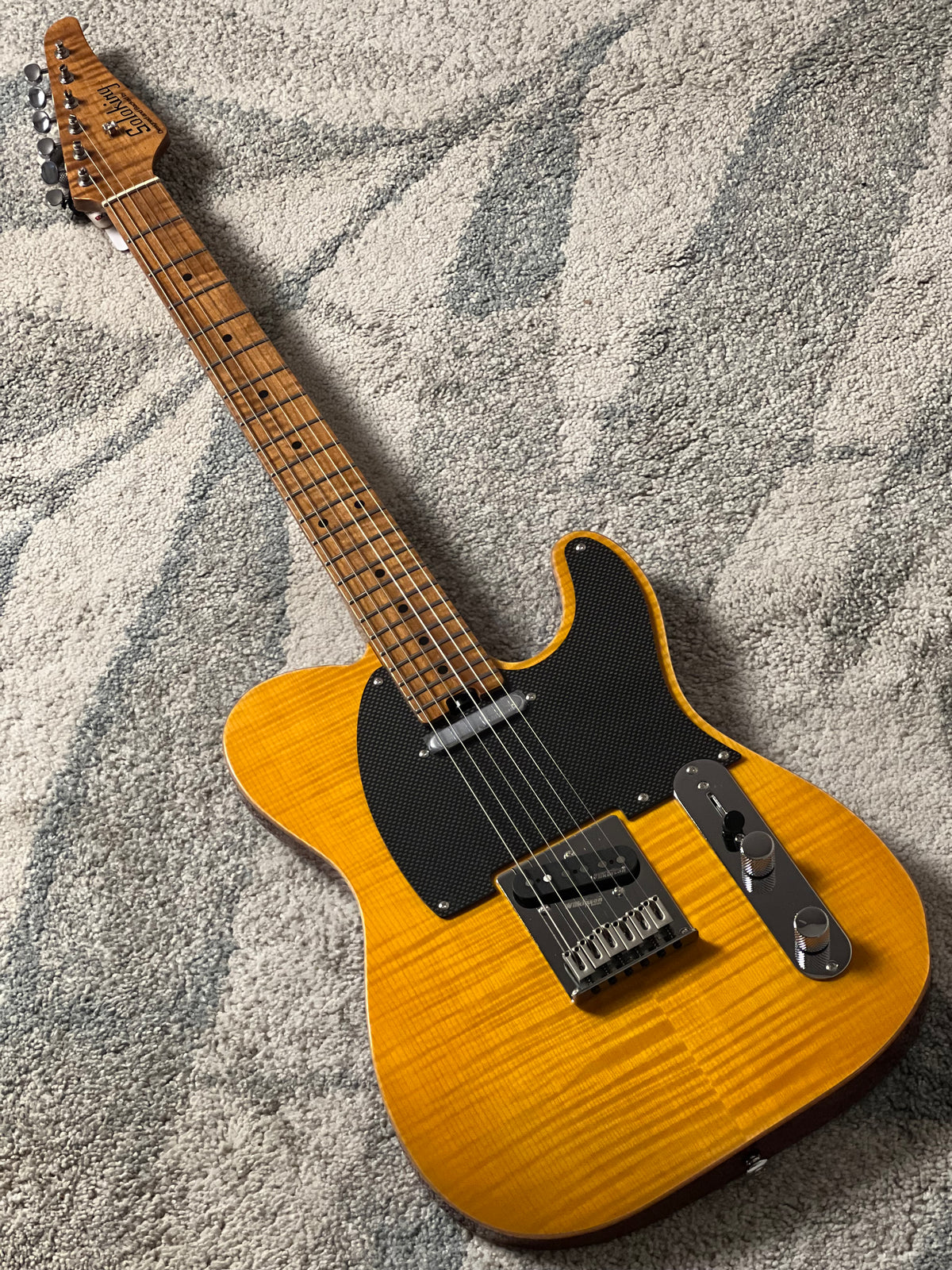 Soloking MT-1 FM 22 Artisan FMN with Roasted Flame Maple Neck in Amber Limited Edition JESCAR